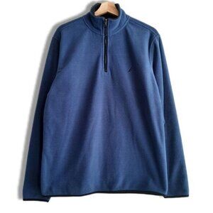 NAUTICA / Half-Zip Fleece Comfy Pullover Sweatshirt Blue Men's Sz M